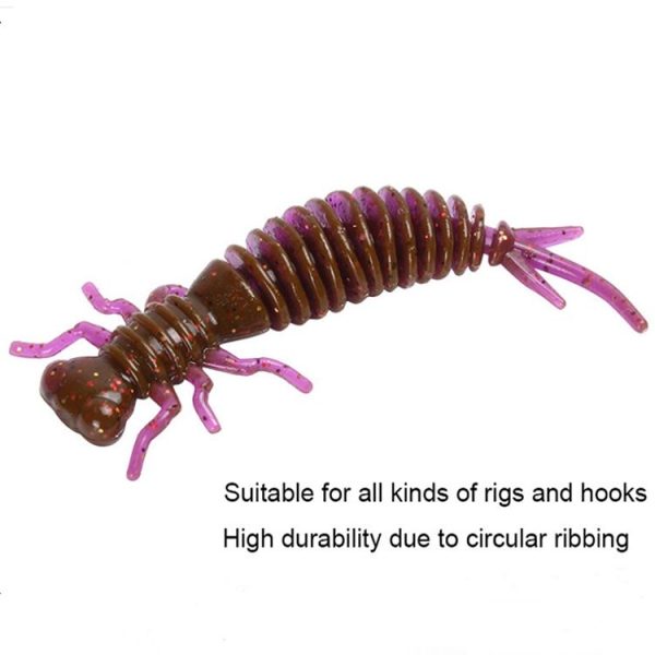 15 PCS 8-color Larvae Silicone Soft Bait Lure Bait, Size: 100MM (Purple) - Image 4