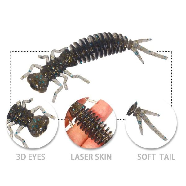 15 PCS 8-color Larvae Silicone Soft Bait Lure Bait, Size: 100MM (Purple) - Image 5