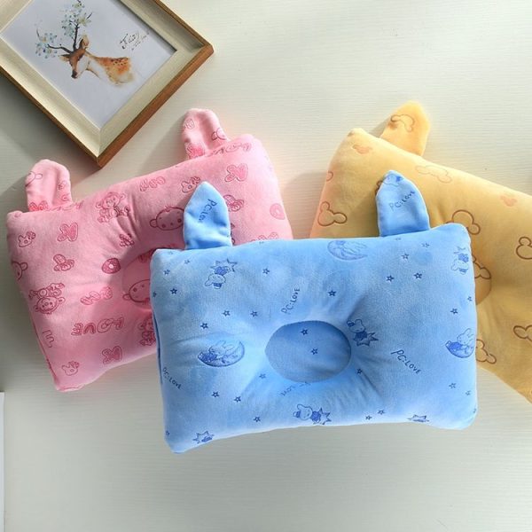 Rabbit Ear Shape Square Baby Pillow Baby Anti-head Pillow Newborn Multifunctional Pillow (Yellow) - Image 4