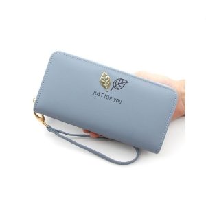 R111-28 Ladies Fashion Zipper Clutch Bag Wallet Card Bag Wallet (Blue)