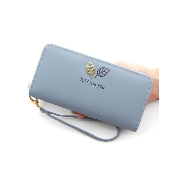 R111-28 Ladies Fashion Zipper Clutch Bag Wallet Card Bag Wallet (Blue) - Image 2