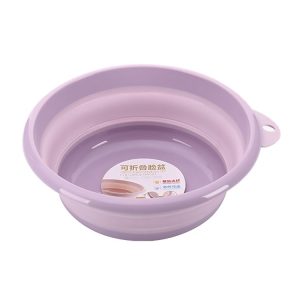 Folding Washbasin Outdoor Travel Portable Washtub, Size: 9x25cm (Purple)