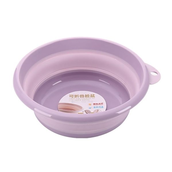 Folding Washbasin Outdoor Travel Portable Washtub, Size: 9x25cm (Purple)