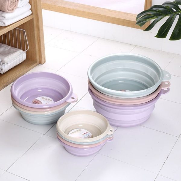 Folding Washbasin Outdoor Travel Portable Washtub, Size: 9x25cm (Purple) - Image 10