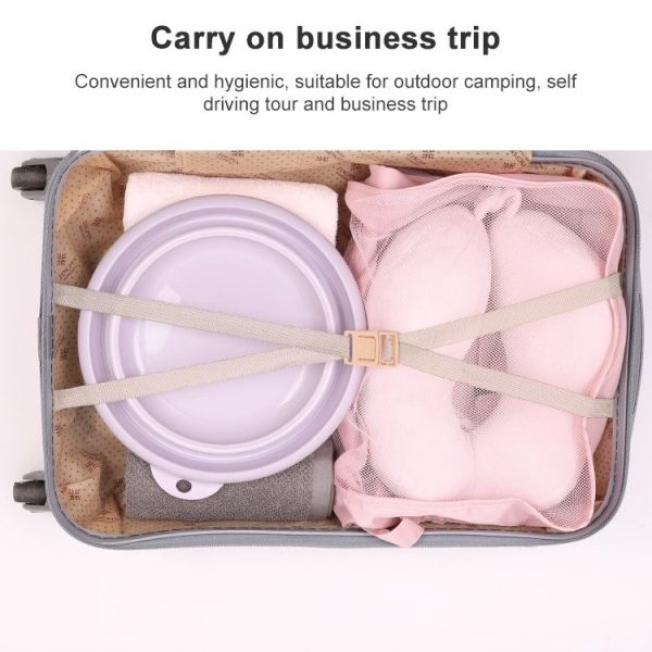 Folding Washbasin Outdoor Travel Portable Washtub, Size: 9x25cm (Purple) - Image 6