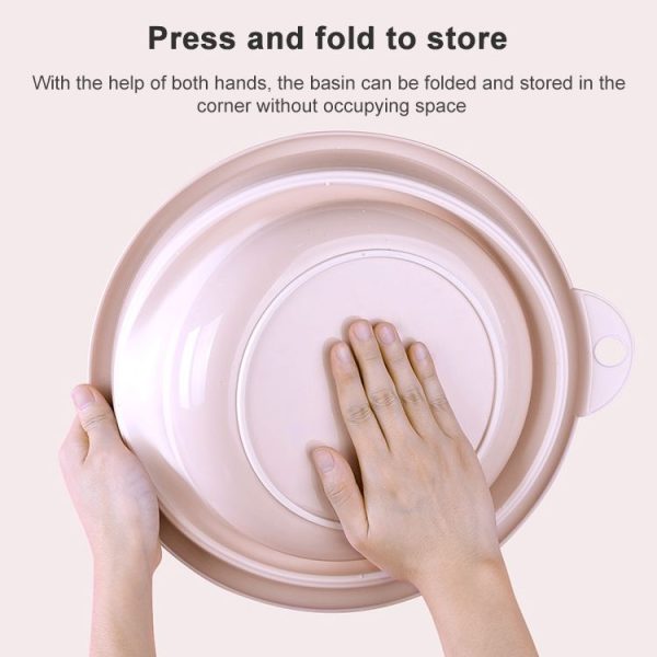 Folding Washbasin Outdoor Travel Portable Washtub, Size: 9x25cm (Purple) - Image 7