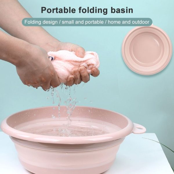 Folding Washbasin Outdoor Travel Portable Washtub, Size: 9x25cm (Purple) - Image 8