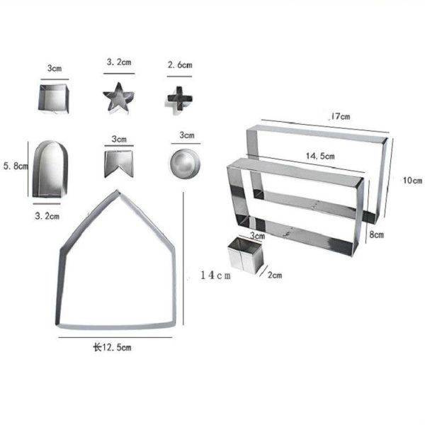 10 in 1 3D Stainless Steel Biscuit Mold Christmas Gingerbread House Baking Tools - Image 4
