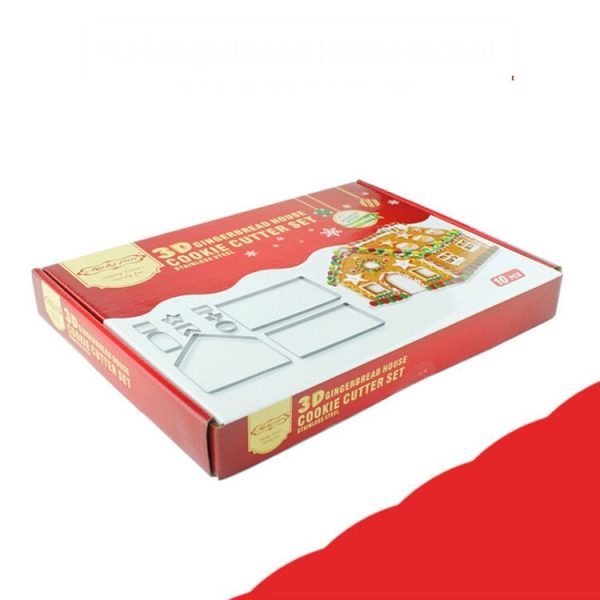 10 in 1 3D Stainless Steel Biscuit Mold Christmas Gingerbread House Baking Tools - Image 5