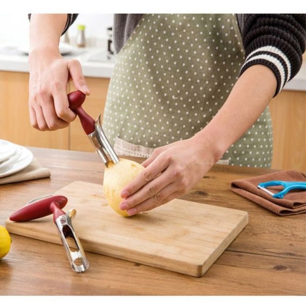 Stainless Steel Kitchen Core Extract Apple Knife Fruit Splitter Cut Fruit Corer (Red) - Image 5