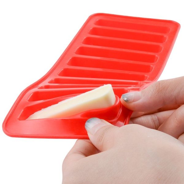10 Even Strips of Silicone Mold Sausage Hot Dog Ham Cake Baking Finger Biscuit Mold (Orange) - Image 4