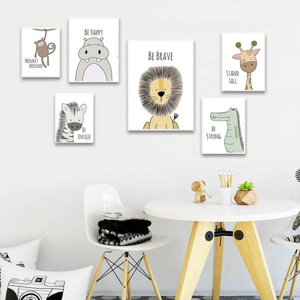 Nursery Wall Art Poster Animal Painting Kids Bedroom Decoration, Size: 13x18cm (Crocodile) - Image 3