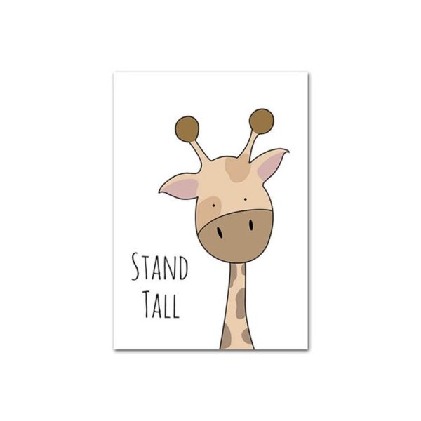 Nursery Wall Art Poster Animal Painting Kids Bedroom Decoration, Size: 15x20cm (Giraffe)