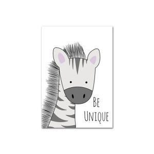 Nursery Wall Art Poster Animal Painting Kids Bedroom Decoration, Size: 40x50cm (Zebra)