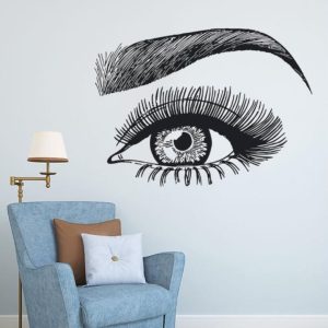 PVC Wall Stickers Bedroom Living Room Beauty Salon Makeup Shop Salon Decoration Stickers, Size: 57x78cm (Black)