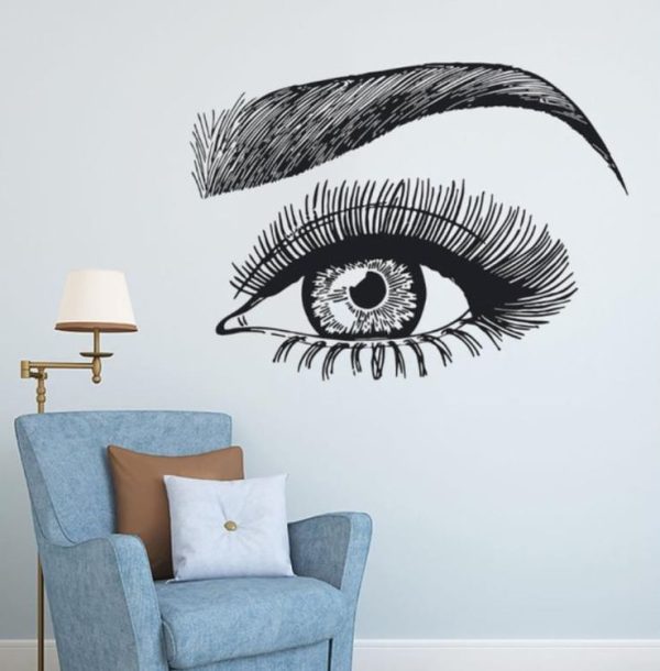 PVC Wall Stickers Bedroom Living Room Beauty Salon Makeup Shop Salon Decoration Stickers, Size: 57x78cm (Black)