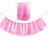 Tulle Chair Skirts Cover Cloth for Kids Birthday Baby Shower Communion Party Decoration With Light, Size: 85x35CM (Pink) - Image 4