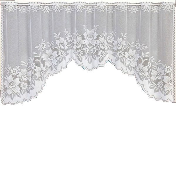 White Translucent Coffee Curtain Tulle Lace Sheer Warp Knitted Jacquard Curtains Bedroom Curtains, Size: Upper Curtain (JHM-04)
