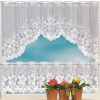 White Translucent Coffee Curtain Tulle Lace Sheer Warp Knitted Jacquard Curtains Bedroom Curtains, Size: Upper Curtain (JHM-04) - Image 3