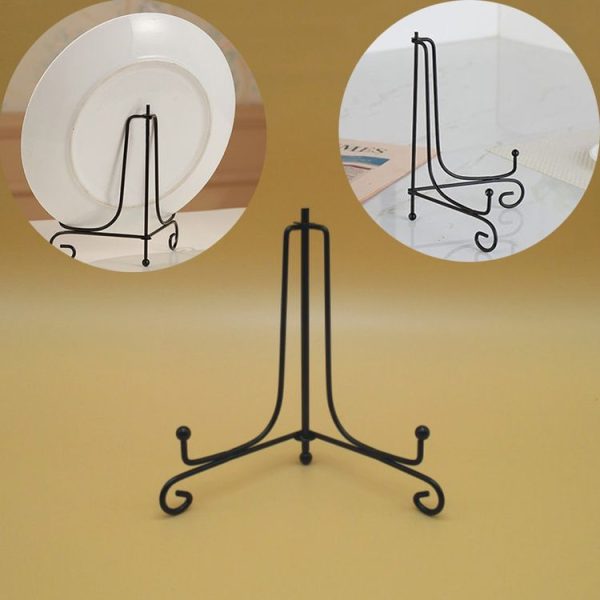Painted Iron Swing Plate Bracket Ceramic Disc Bracket Crafts Certificate Medal Display Stand, Color: 4 Inches - Image 6