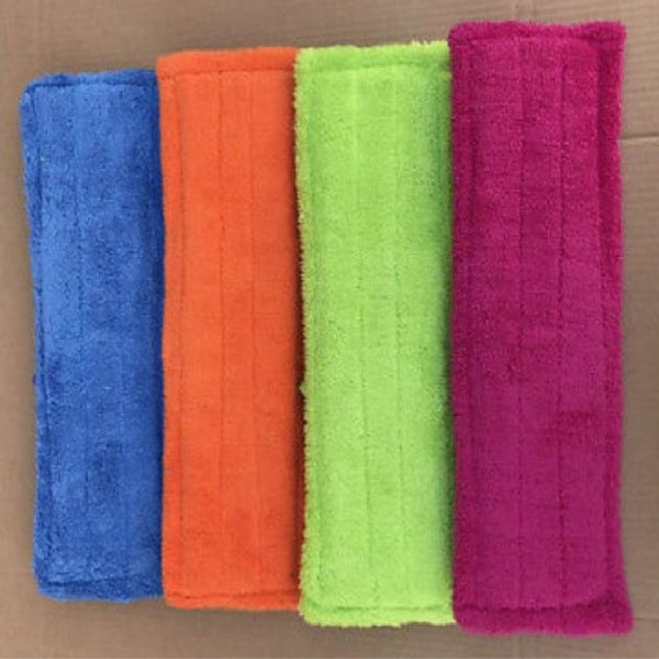 Coral Flannel Head Padded Flat Replacement Household Company Cleaning Mop Cloth Rag (Green) - Image 3