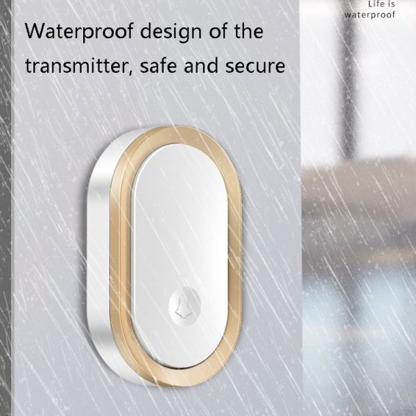 CACAZI A99 Home Smart Remote Control Doorbell Elderly Pager, Style: EU Plug (Black Gold) - Image 7