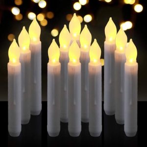 12pcs / Box LED Electronic Candle Light Flameless Long Rod Christmas Candle, Spec: Flashing Warm White Light