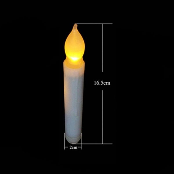 12pcs / Box LED Electronic Candle Light Flameless Long Rod Christmas Candle, Spec: Flashing Warm White Light - Image 5