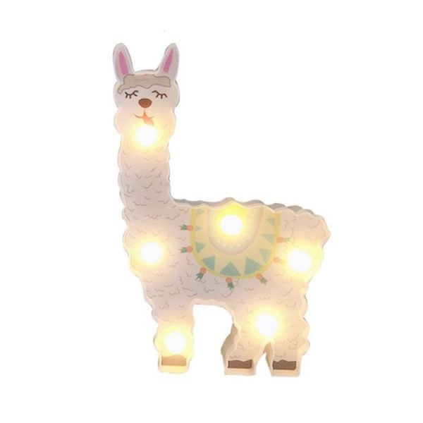 LED Painted Lantern Alpaca Night Light Holiday Decoration Room Posing Style Light (White Tongue) - Image 2