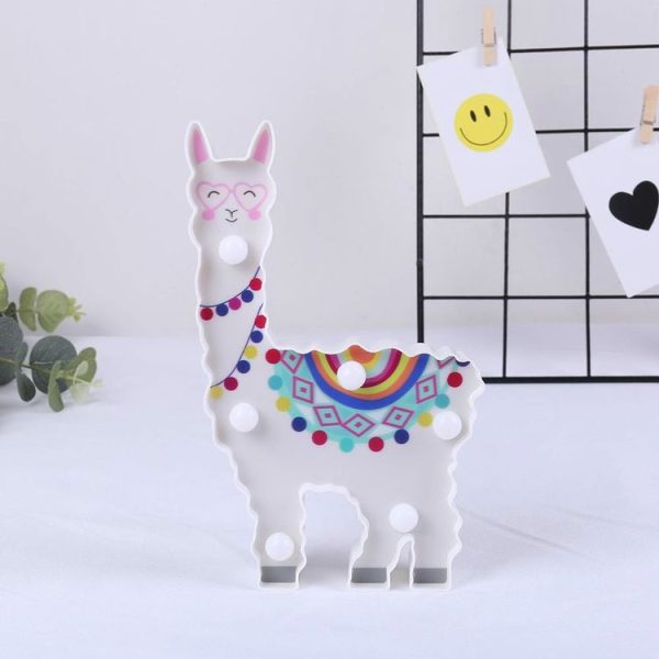 LED Painted Lantern Alpaca Night Light Holiday Decoration Room Posing Style Light (White Tongue) - Image 6