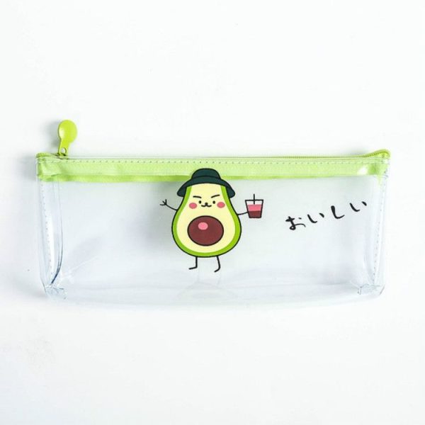 Creative Avocado Transparent Simple Portable Large Capacity Storage Bag Pencil Case Hat Avocado - Image 2