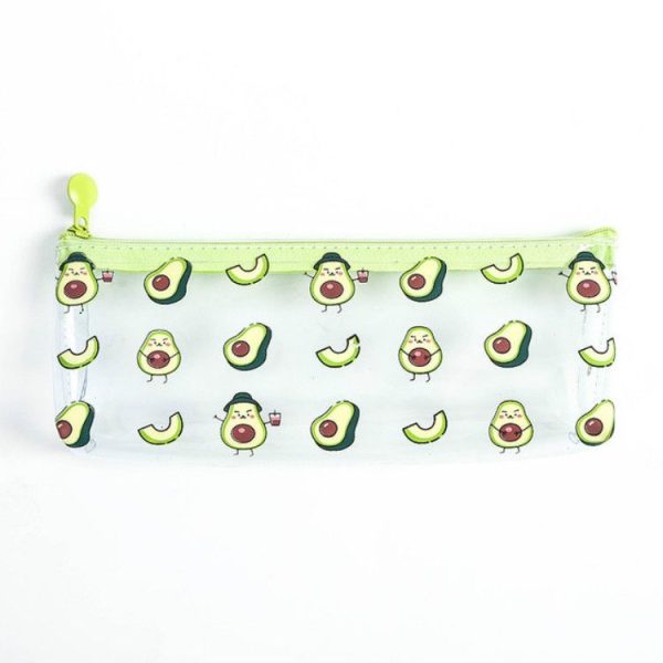 Creative Avocado Transparent Simple Portable Large Capacity Storage Bag Pencil Case Small Avocado - Image 2