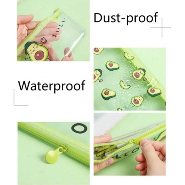 Creative Avocado Transparent Simple Portable Large Capacity Storage Bag Pencil Case Hello Avocado - Image 3