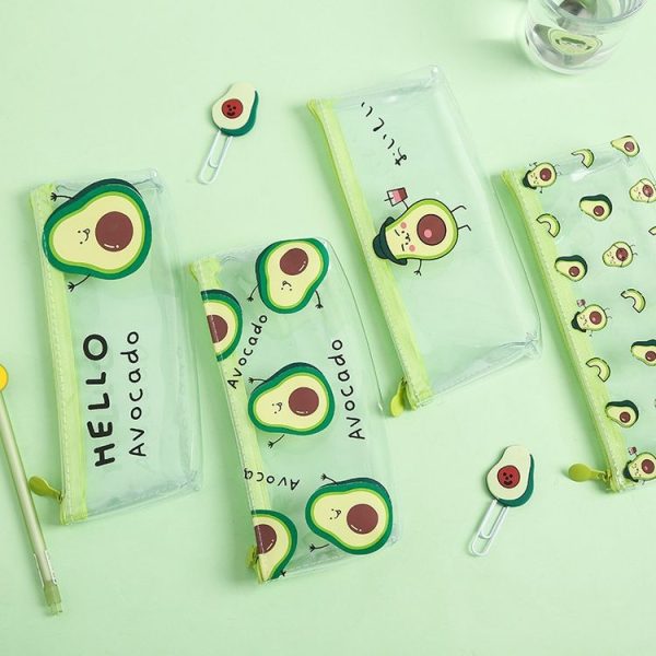 Creative Avocado Transparent Simple Portable Large Capacity Storage Bag Pencil Case Hello Avocado - Image 6