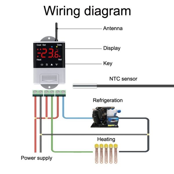 DTC-1201 NTC Sensor WiFi Intelligent Aquarium Fish Tank Hatch Central Air Conditioning Temperature Controller - Image 2