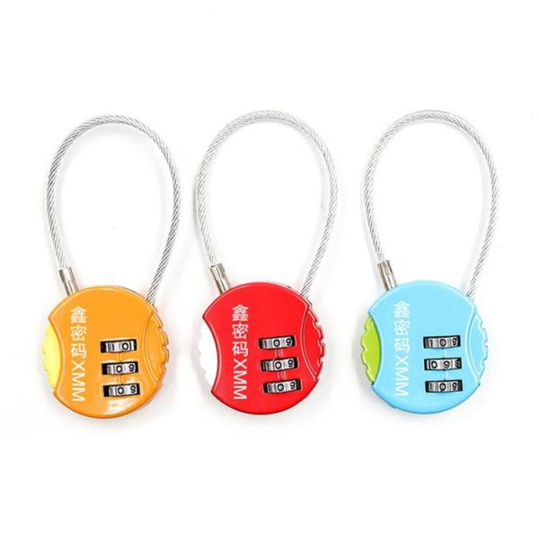 Steel Rope Spherical Combination Lock Gym Luggage Bicycle Round Padlock (Red) - Image 2