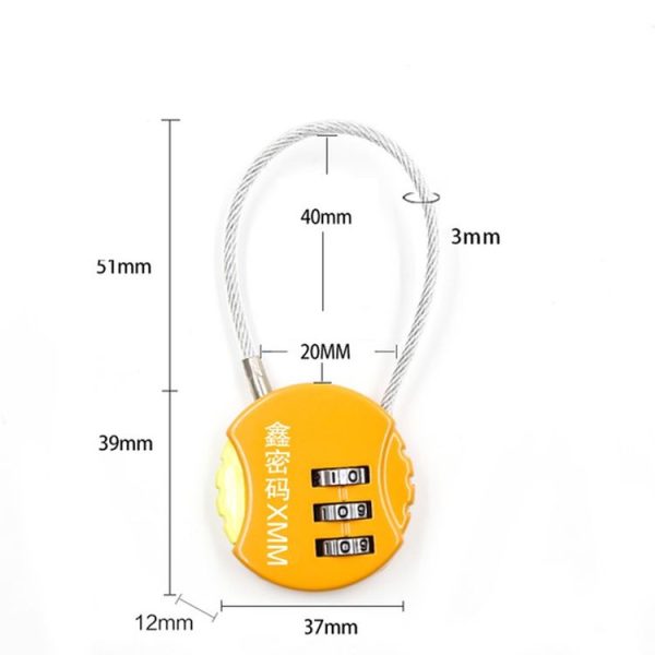 Steel Rope Spherical Combination Lock Gym Luggage Bicycle Round Padlock (Red) - Image 3