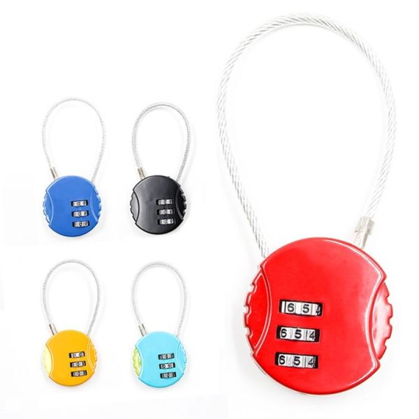 Steel Rope Spherical Combination Lock Gym Luggage Bicycle Round Padlock (Red) - Image 6