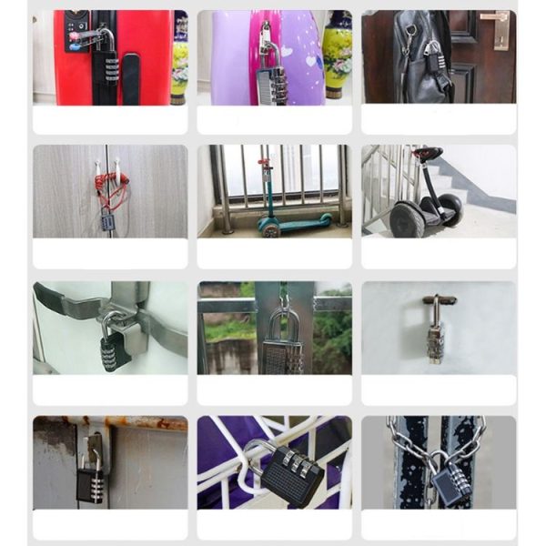 Steel Rope Spherical Combination Lock Gym Luggage Bicycle Round Padlock (Red) - Image 7