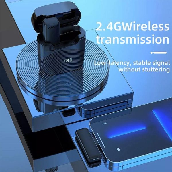 S13 Dual Microphone 8 Pin Interface Wireless Lavalier Noise Canceling Microphone with Charging Case - Image 10