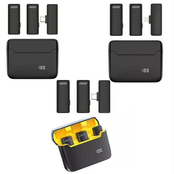 S13 Dual Microphone 8 Pin Interface Wireless Lavalier Noise Canceling Microphone with Charging Case - Image 2