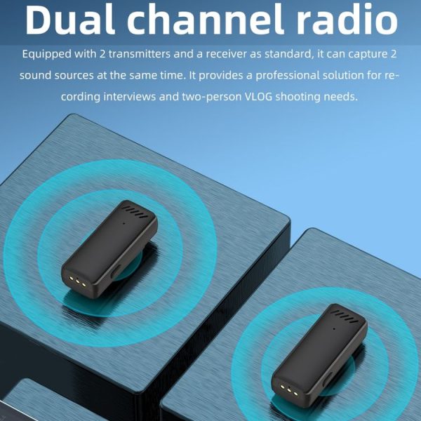S13 Dual Microphone 8 Pin Interface Wireless Lavalier Noise Canceling Microphone with Charging Case - Image 3