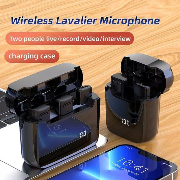 S13 Dual Microphone 8 Pin Interface Wireless Lavalier Noise Canceling Microphone with Charging Case - Image 4