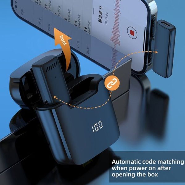 S13 Dual Microphone 8 Pin Interface Wireless Lavalier Noise Canceling Microphone with Charging Case - Image 8