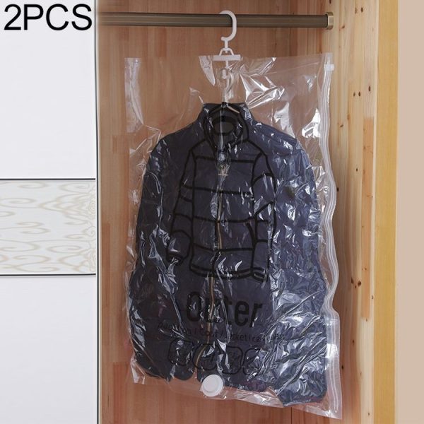 2 PCS Side Pull Hanging Vacuum Compression Bag Clothes Storage Finishing Dust Cover