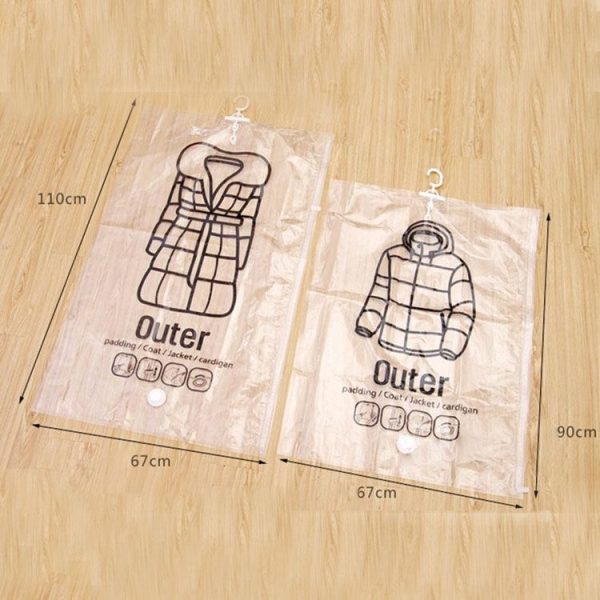 2 PCS Side Pull Hanging Vacuum Compression Bag Clothes Storage Finishing Dust Cover - Image 3