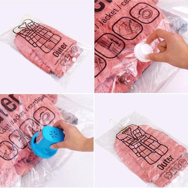 2 PCS Side Pull Hanging Vacuum Compression Bag Clothes Storage Finishing Dust Cover - Image 8