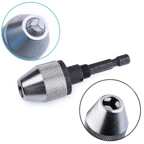 Hex Shank Mini Drill Chuck Conversion Three Jaw Chuck Power Tool, Model: Hex Shank Black Chuck (0.3-3.6mm) - Image 4