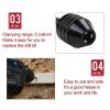 Hex Shank Mini Drill Chuck Conversion Three Jaw Chuck Power Tool, Model: Hex Shank Black Chuck (0.3-3.6mm) - Image 6
