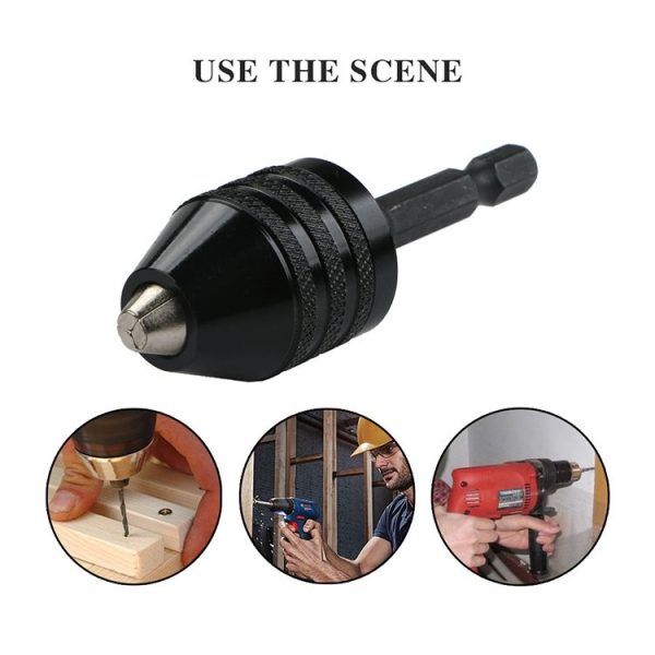 Hex Shank Mini Drill Chuck Conversion Three Jaw Chuck Power Tool, Model: Hex Shank Black Chuck (0.3-3.6mm) - Image 7